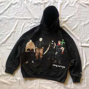 Conjunto de sudadera de dos piezas para hombre, Conjunto de sudadera de dos piezas con parche bordado desgastado, pantalones de chándal y sudadera con diamantes de imitación lavados con ácido - Product Image 4