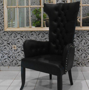 Wing Chair Black <b>Furniture</b> Indonesia with Tufted Back for Hotel <b>Furniture</b> - Product Image 5