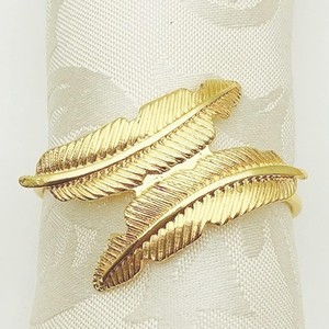 Anneaux de serviette de luxe en feuille de métal or et argent pour la fête de mariage hôtel Table dîner serviette serviette boucle de serviette - Product Image 5