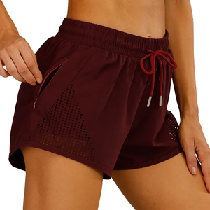 Women's High 2-in-1 Training Sport Shorts <b>Custom</b> Breathable Drawstring Mesh <b>Logo</b> Summer OEM Service Customizable Athletic Shorts - Product Image 4