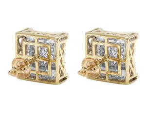 Custom Stud Moissanite <b>Diamond</b> In Sterling Silver Yellow Gold Plated Jewelry For Women - Product Image 3