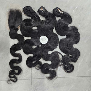 Natural <b>Color</b> Body Wave Double Drawn Virgin Vietnamese Human <b>Hair</b> Bundles With Closure Virgin <b>Hair</b> Bundles With Closure - Product Image 1