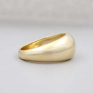 Personalized 14k Gold <b>Dome</b> <b>Ring</b> Classic and Trendy Wedding Band with Rose Gold Plating Inlaid Simple and Cluster <b>Rings</b> - Product Image 2