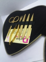 Ensemble de pinces à épiler et ciseaux à sourcils en acier inoxydable plaqué or de haute qualité, marque privée, pointes biseautées dorées, certifié CE