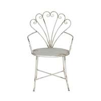 Chaise en métal rustique en forme de paon, chaise de jardin, style shabby chic, vieilli, meubles d'extérieur et d'intérieur, patio, décoration de maison de campagne