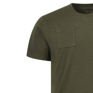 Camisetas de cuello redondo de estilo callejero para hombre, transpirable de algodón de manga corta talla grande con bolsillo de Color sólido, ropa de talla grande - Product Image 4