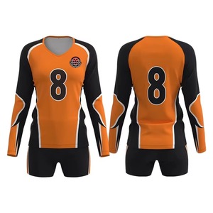 Compra al por mayor conjunto de uniformes de voleibol mujer manga completa personalizado equipo uniforme sublimación impresión poliéster transpirable uniforme - Product Image 5