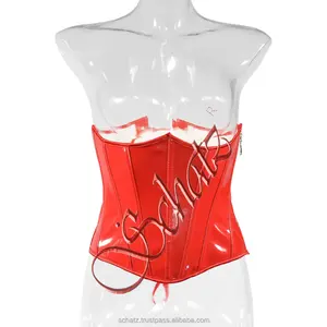 Corsetto da Trainer in pelle sintetica in pelle sintetica per donna Sexy in PVC Overbust corsetti Bustiers Steampunk Basque Lingerie Shapers