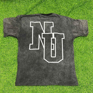 100% coton imprimé acide lavé t-shirts haute qualité unisexe surdimensionné lavé t-shirt - Product Image 2