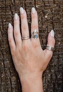 Bague en argent sterling 925 avec labradorite naturelle bleue feu, faite à la main, pierre précieuse labradorite, bijoux pour femmes, bague de mariage, cadeau pour femmes - Product Image 6