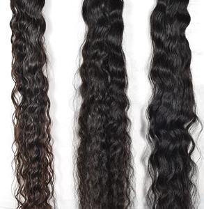 Extensions de cheveux humains 100% naturels Remy indiens ondulés, cuticules alignées, non traités, tissage en vague d'eau - Product Image 3