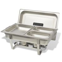Ensemble complet de chauffe-plats en acier inoxydable avec un design préservant la chaleur parfait pour le petit-déjeuner buffet, la restauration et les événements festifs