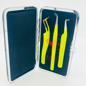 P-Green profesional de lujo personalizado etiqueta privada extensiones de pestañas aplicador de acero inoxidable volumen pinzas para pestañas - Product Image 3