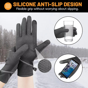 Gants de course chauds en polyester résistants à l'eau pour hommes, doux, intérieur, confort thermique, prise antidérapante, équipement de vélo d'extérieur - Product Image 2