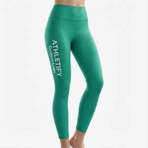 Leggings de yoga à taille mi-haute avec logo personnalisé, vêtements de sport longs pour femmes, entraînement de course à pied, usine certifiée SEDEX - Product Image 1