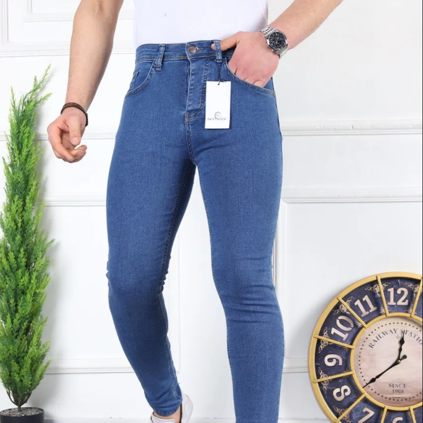 OEM Jeans From Factory Custom Wholesale Made High Quality Popular Mens 5 Colors Zipped SKY009