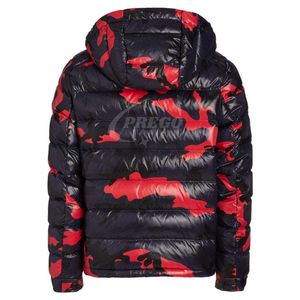 เสื้อแจ็คเก็ตพัฟเฟอร์สีแดงดำ เงา ทนลม ระบายอากาศได้ดี สำหรับทุกเพศ อุ่นสบาย เหมาะสำหรับฤดูหนาว สไตล์สตรีทแวร์ มีฮู้ด ปรับแต่งสีได้ - Product Image 4