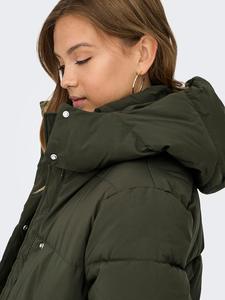 Vente chaude de haute qualité Olive femmes veste matelassée courte manteau d'hiver respirant avec chapeau détachable remplissage Polyester - Product Image 5
