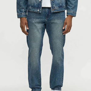 Ensemble 2 pièces pour homme de haute qualité personnalisé, 100% coton, veste en jean à boutons, taille mi-haute, motif uni, décontracté pour l'hiver - Product Image 5