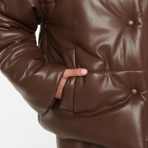 Genuine Leather Jacket Women Designer Puffer <b>Coat</b> Custom Bubble <b>Coat</b> Warm Casual Girls Puffer Jacket - Product Image 5