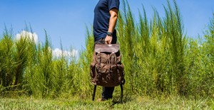 Sac à dos en toile de cuir durable avec compartiment pour ordinateur portable, écologique, grande capacité, pour voyage, école, travail, randonnée, extérieur, bandoulière, lettre - Product Image 5