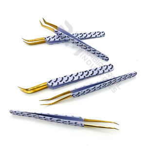 RMI ขนตาปลอมปลายแหลมสีทองแบบใหม่ที่หนีบกระดาษเคลือบ35 45ปลายโค้งสำหรับต่อขนตาพร้อมโลโก้ตามสั่ง - Product Image 5