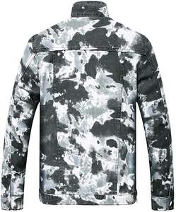 Personalizada chaqueta casual hombres letra simple hombre desgastado chaqueta de mezclilla chaquetas de mezclilla para los hombres con estilo - Product Image 2