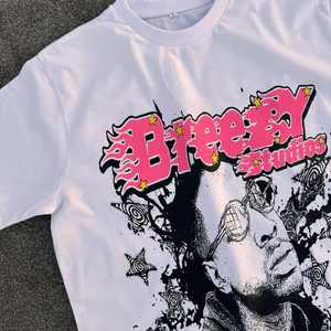 Speedy Industry T-shirt surdimensionné 100% coton pour hommes poids lourd 280 GSM à manches courtes Streetwear Design sérigraphie solide - Product Image 6