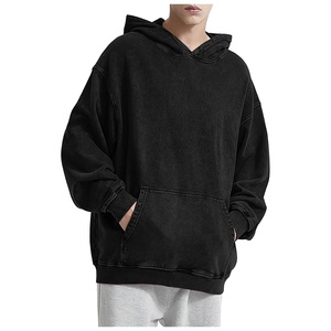 Pull à capuche lavé et épais pour hommes, imprimé sur mesure, coton éponge français numérique de style coréen délavé à l'acide pour l'hiver - Product Image 6