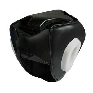 High Quality Professional Custom Logo Black Leather Boxing Headgear Protection durable Leather <b>Head</b> Guards Customized Logo - Product Image 2