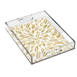 Top Selling Acrylic Serving Tray Wholesale Natural Food Serving Tray With Handle Standard Quality At Affordable price
