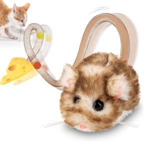 360 °   Juguete <span class=keywords><strong>de</strong></span> Peluche Marrón Recargable con Sensor <span class=keywords><strong>de</strong></span> Movimiento Inteligente para Gatos <span class=keywords><strong>de</strong></span> Interior, con Movimiento Giratorio y Cola Ondulante - Product Image 1