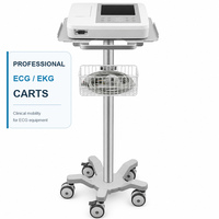 Chariot médical à 5 roues haute stabilité, support durable en aluminium pour moniteur EKG