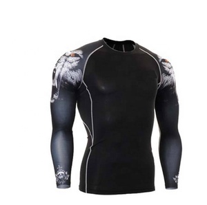 Rashguard transpirable personalizado para hombre MMA Rushguard BJJ sublimación impresa gran oferta de talla grande transpirable Rash Guard ropa de gimnasio - Product Image 4