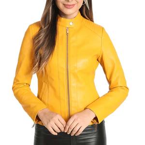 Novedad de 2025, elegante chaqueta de cuero impermeable para exteriores para mujer, transpirable, rellena de algodón con estampado único, procesamiento en bruto - Product Image 5