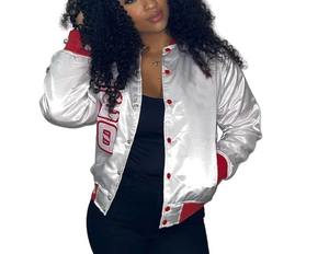 Alta calidad Heavy Duty Slim Fit Ladies Bomber Satin Jacket Mujeres de manga larga transpirable Zip Up Bomber Jacket - Product Image 4
