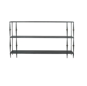 Table console en métal à trois étagères la plus vendue Console incrustée d'os de table noire au design de luxe pour la maison, hôtel, prix d'usine direct - Product Image 3