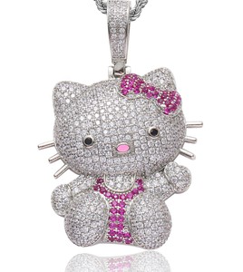 Gold Plated Hip Hop Initial Puff <b>Pendant</b> Diamond Moissanite Stone Balloon Letter <b>Name</b> <b>Necklace</b> Valentine's Day Gift for Her - Product Image 1