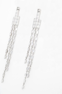 Boucles d'oreilles danse de luxe en argent mercerisé - Product Image 4