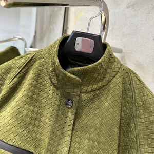 Chaqueta de Cuero Bomber 2025, Chaqueta de Cuero Genuino Natural para Mujer, Chaquetas de Cuero Tejido - Product Image 2