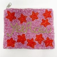 Pochette à monnaie personnalisable en perles de rocaille brodées à la main avec motif chien, broderie colorée, style tendance, cadeau promotionnel