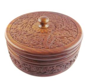 Bonito diseño de madera Chapati caja de servicio con tapa hecha a mano bodas fiestas Mesa madera Chapati caja 100% producto hecho a mano - Product Image 4