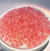 Perles éclatantes de boba instantanées saveur châtaigne d'eau rose, ingrédients populaires pour desserts au bubble tea, garniture sucrée et juteuse pour boissons