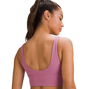 Soutien-gorge de sport à dos croisé léger de haute qualité pour femmes soutien-gorge de Yoga à soutien moyen bonnets amovibles soutien-gorge de sport à une épaule - Product Image 4