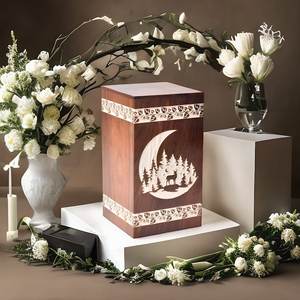 Handcrafted Rosewood Beautiful moon For dogs <b>Cats</b> Cremation Box wooden pet <b>urn</b> picture frame handmade cremation <b>urn</b> - Product Image 2