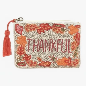 Porte-monnaie zippé mini et grand, fait main, durable, en tissu écologique polyester, orné de perles, cousu main, idéal pour cadeaux et souvenirs, très apprécié - Product Image 1