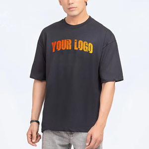 Top Premium qualité 100% coton hommes T-Shirt surdimensionné goutte épaule couleur unie personnalisé sérigraphié tricoté hommes T-Shirt - Product Image 1