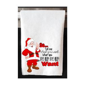 ¿2024 travieso agradable? Deja de juzgarme, tejido absorbente ultrasuave bordado, 100% algodón, toallas de cocina de Golf de clase alta gruesas - Product Image 5