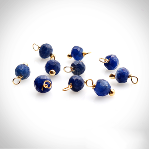 DIY Tiny Lapis Gemstone Beaded Charms - 925 <b>Silver</b> <b>Wire</b> Wrap Beads Finding - Product Image 3