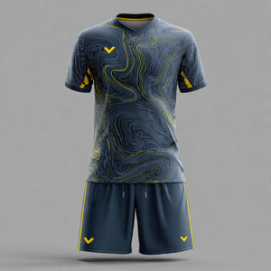 Conjunto de Camiseta de Fútbol con Cuello en V y Pantalones Cortos de Fútbol, Uniforme de Fútbol 100% Poliéster, Uniforme de Entrenamiento de Fútbol - Product Image 2